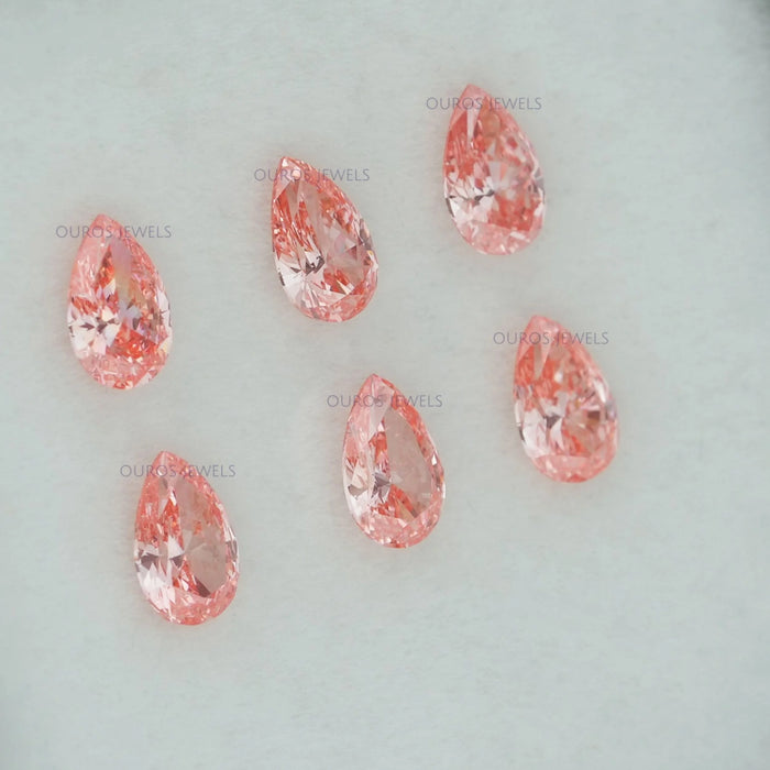0.33 Carat Each Pink Pear Shaped Loose Diamond