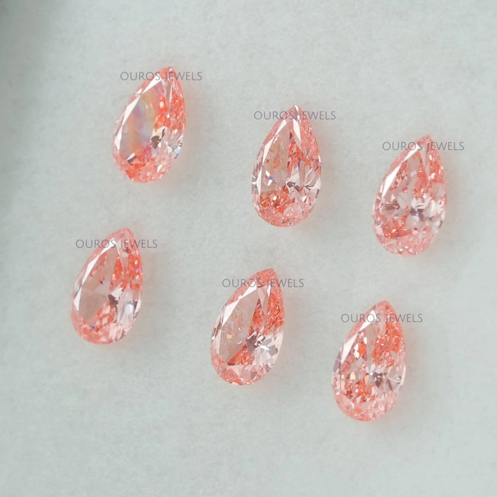 0.33 Carat Each Pink Pear Shaped Loose Diamond