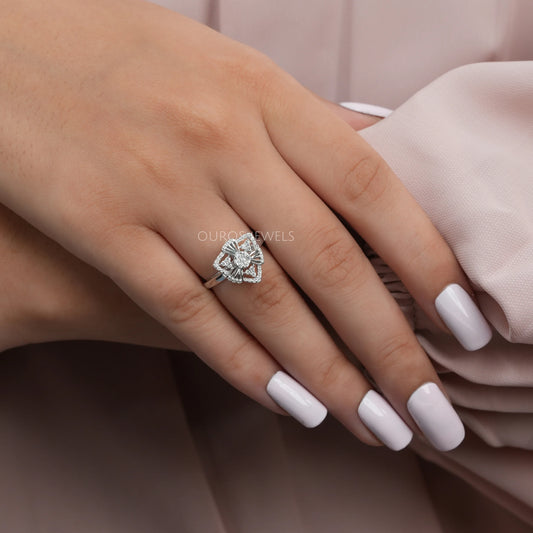 Triangle Shape Bridal Engagement Ring