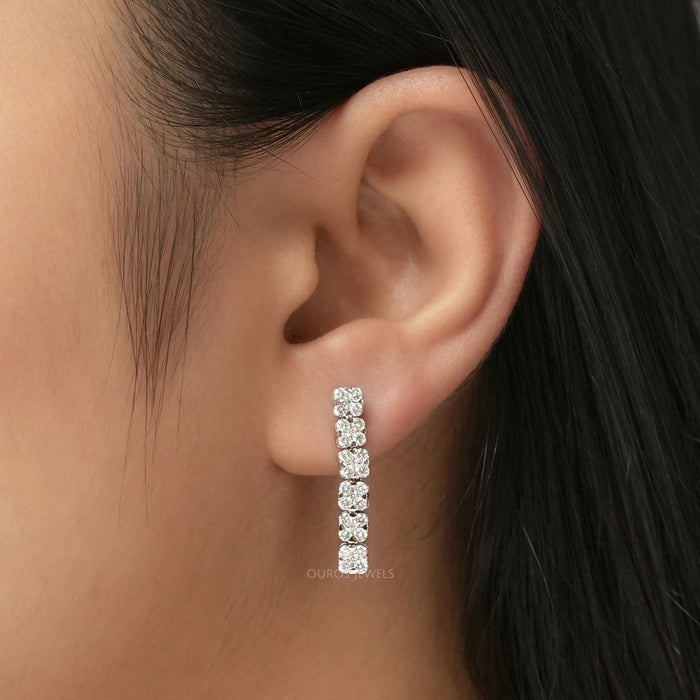 Round Lab Diamond Tennis Necklace Set