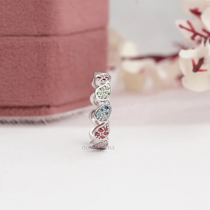 Fancy Color Round Diamond Eternity Wedding Band