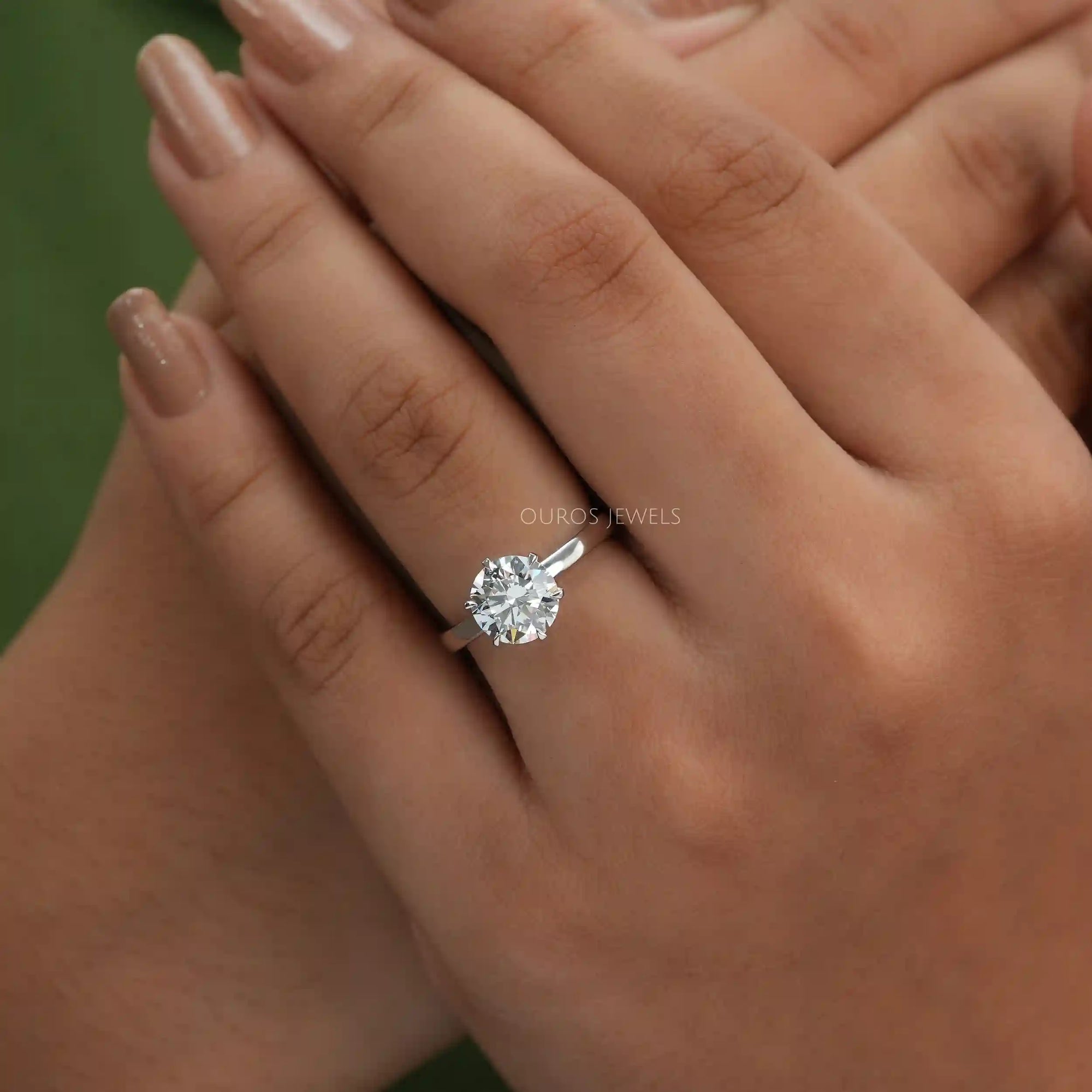Six Prong Round Cut Solitaire Diamond Ring Rings