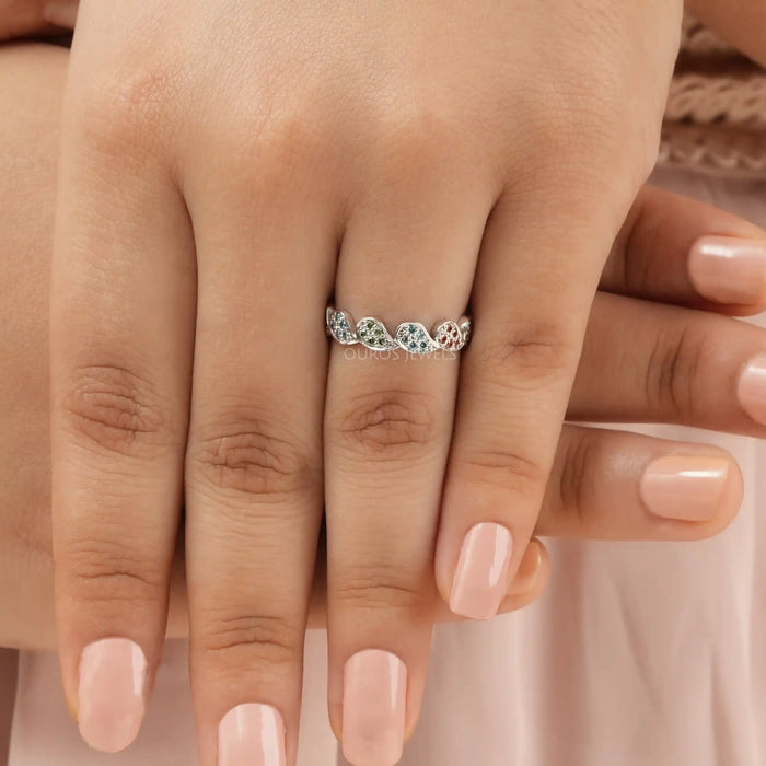 Fancy Color Round Diamond Eternity Wedding Band