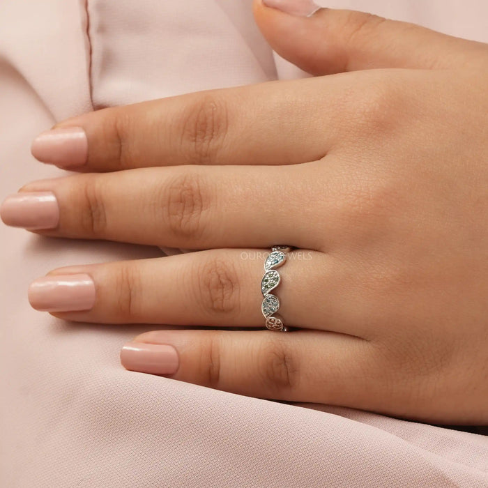 Fancy Color Round Diamond Eternity Wedding Band