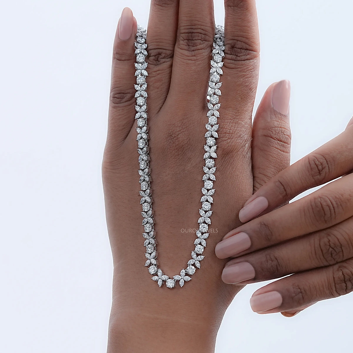 Marquise & Round Diamond Choker Necklace Necklaces