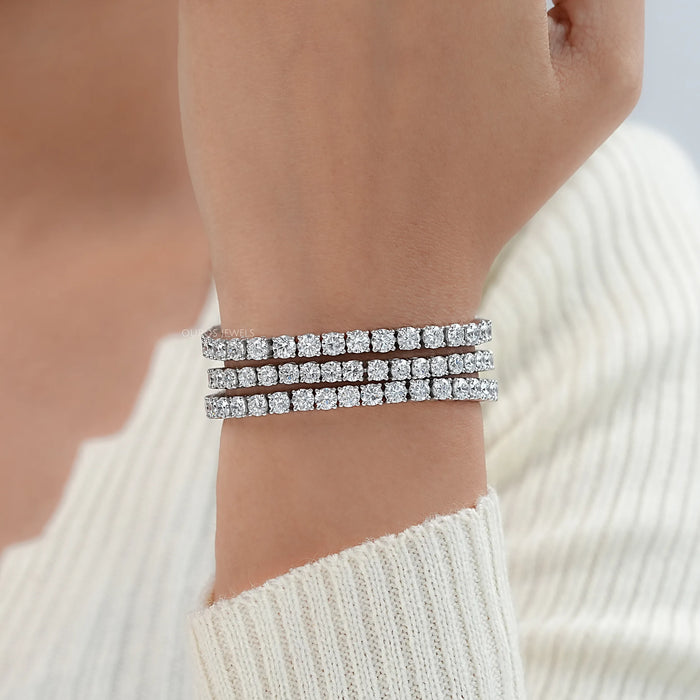 Classic Round Lab Diamond Line Bracelet
