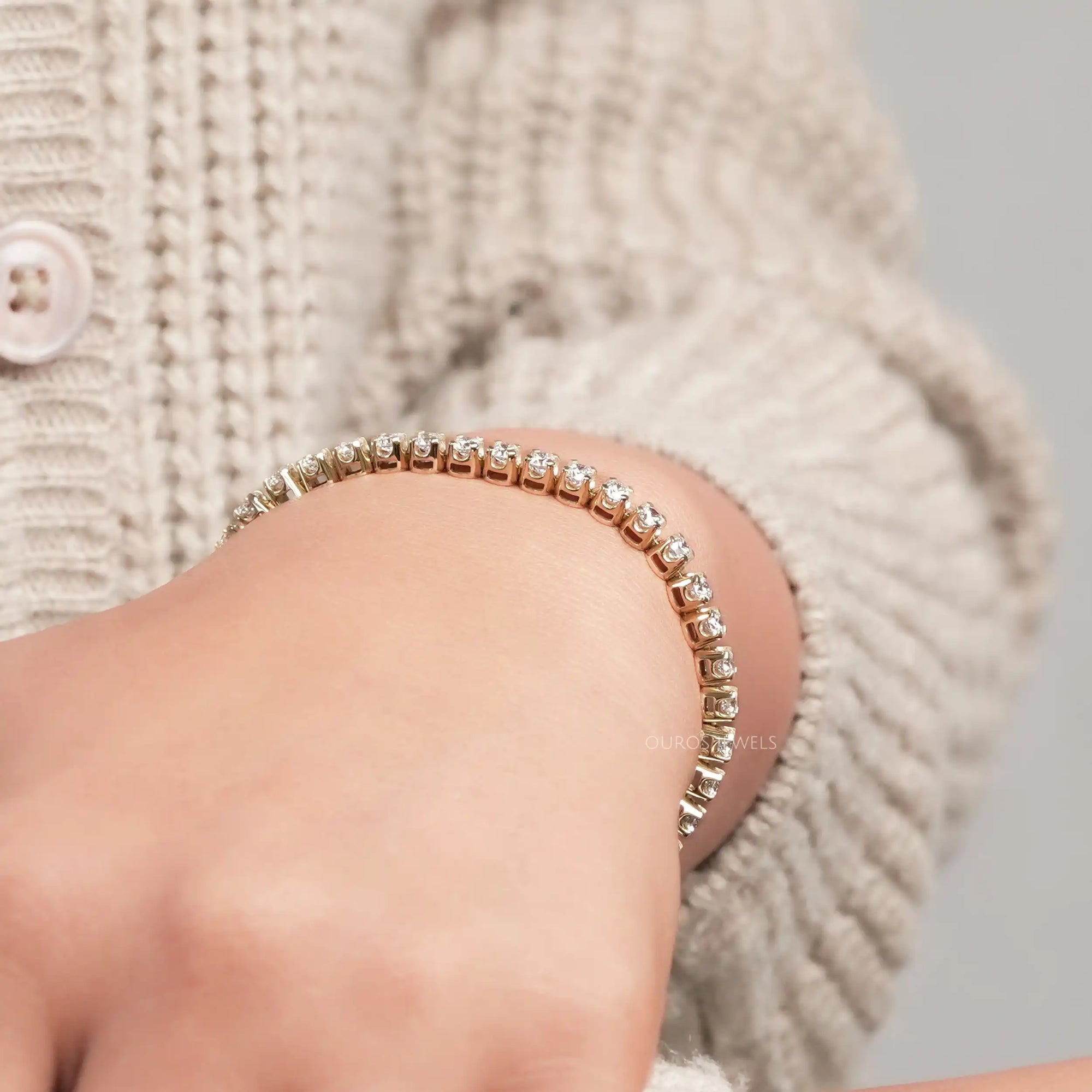 Round Lab Diamond Tennis Bracelet Bracelet