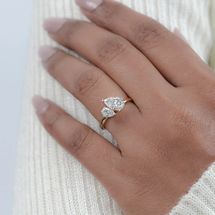 Two Pear Diamond Toi Et Moi Ring 