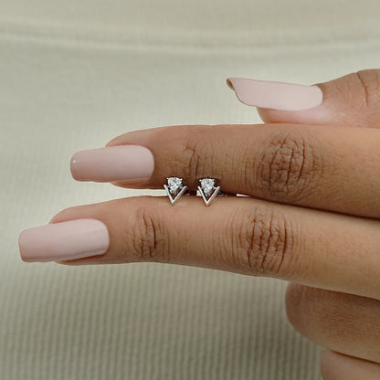 Double Triangle Lab Diamond Stud Earrings