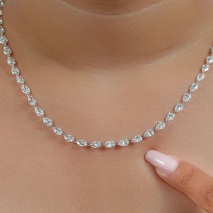 Emerald Cut Lab Grown Diamond Tennis Necklace