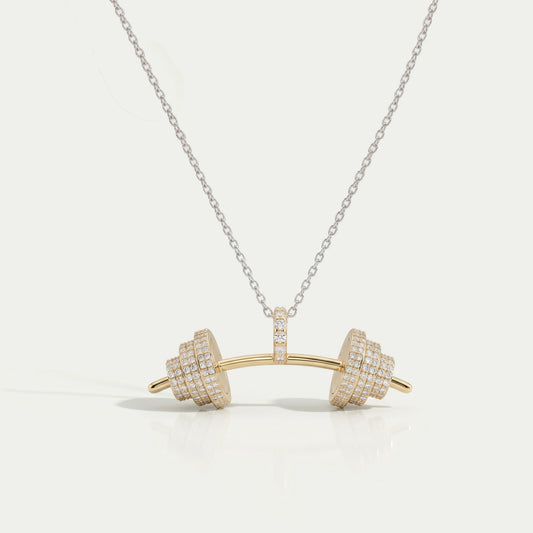 Round Diamond Dumbbell Pendant