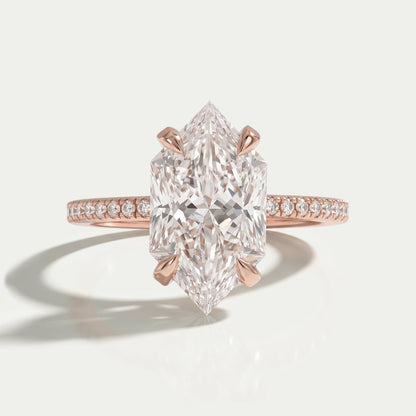 Dutch Marquise Cut Solitaire Accent Diamond Ring