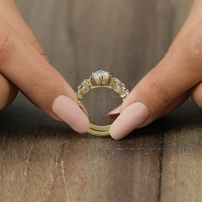Dutch Marquise Lab Diamond Bridal Ring Set