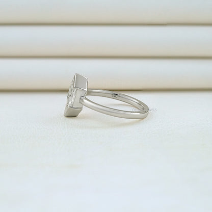 Half Bezel Dutch Marquise Diamond Solitaire Ring Ring