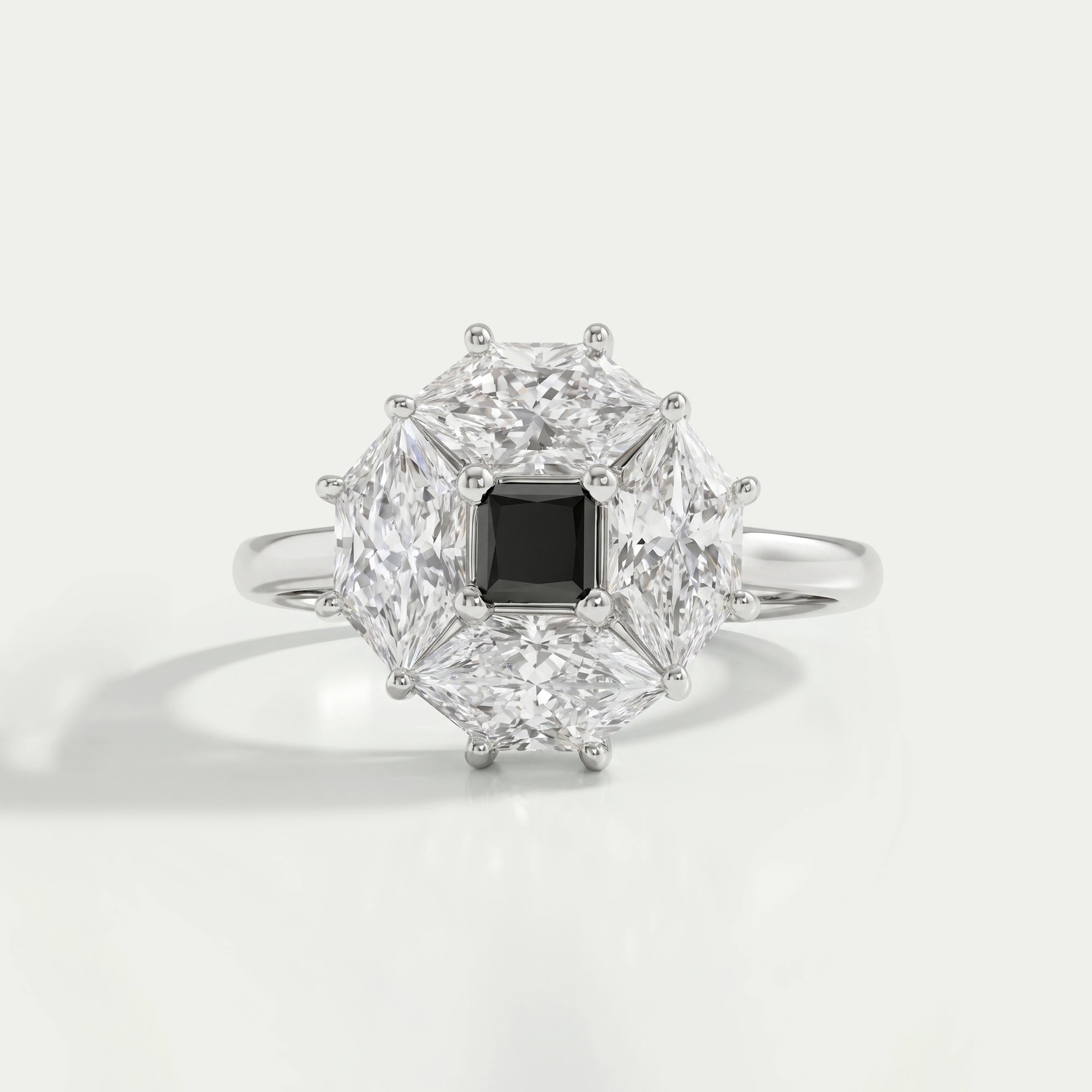 Princess Cut Lab Diamond Halo Dutch Marquise Ring Rings