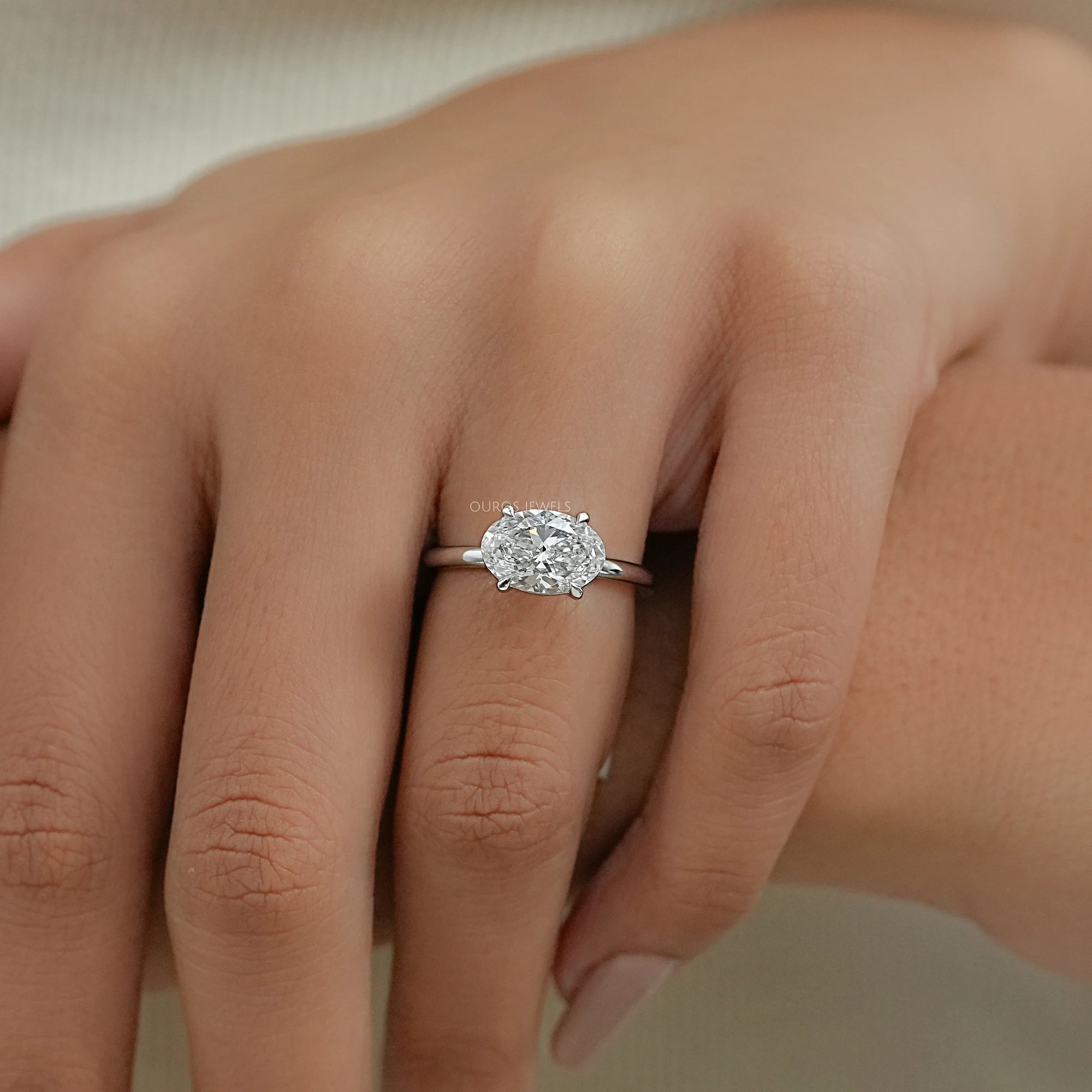 Pear Shaped Diamond Solitaire Bezel Set Ring
