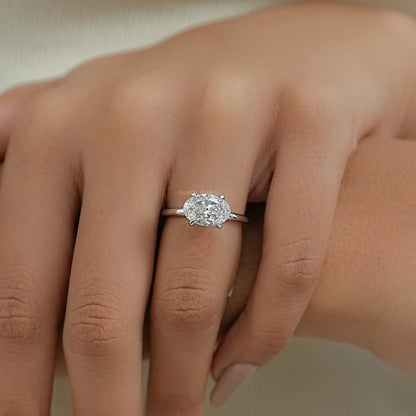 Pear Shaped Diamond Solitaire Bezel Set Ring