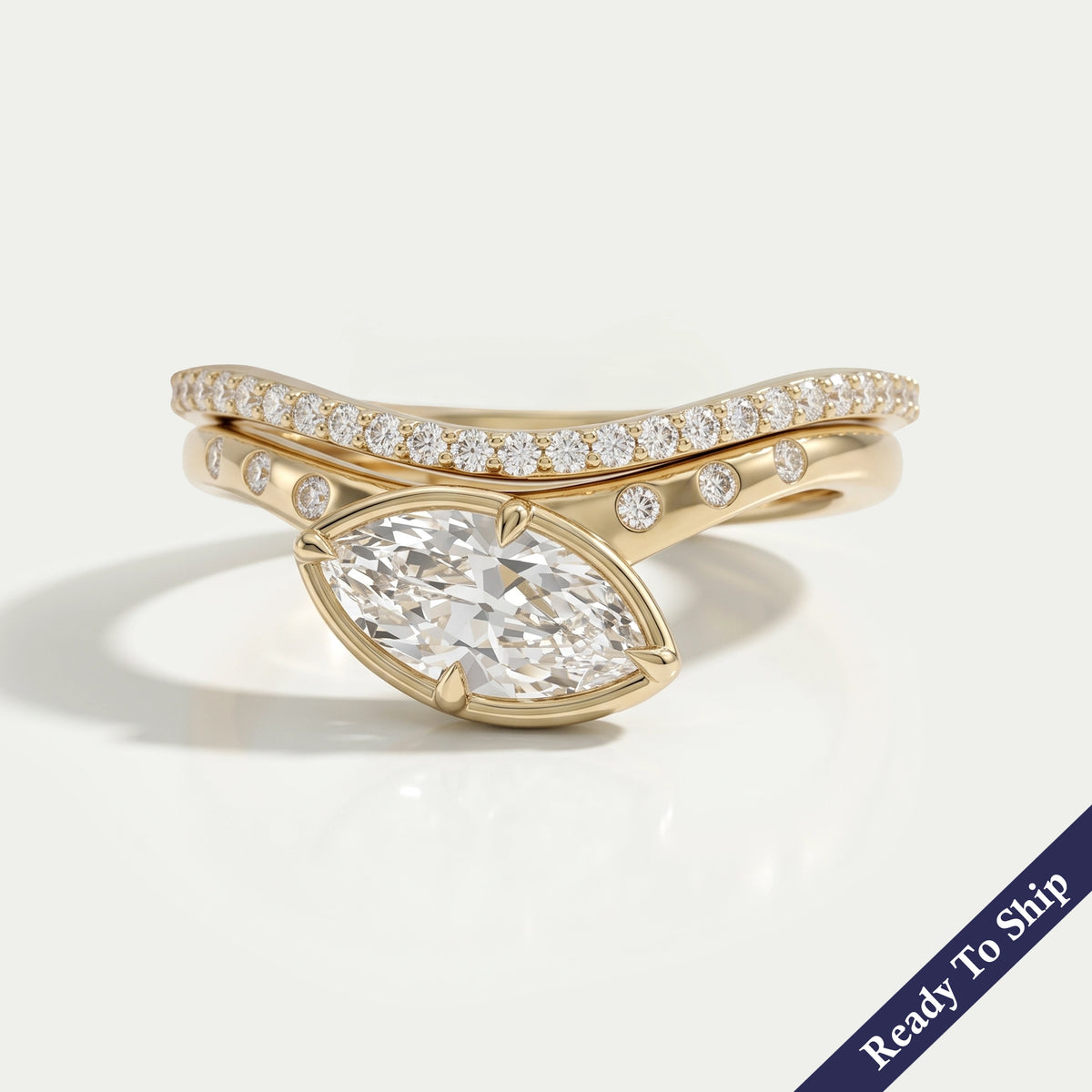 Toi Et Moi Pear Lab Grown Diamond Bypass Engagement Ring