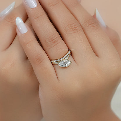 Toi Et Moi Pear Lab Grown Diamond Bypass Engagement Ring
