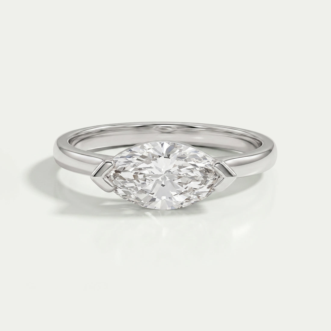 East-West Set Marquise Diamond Ring Ring