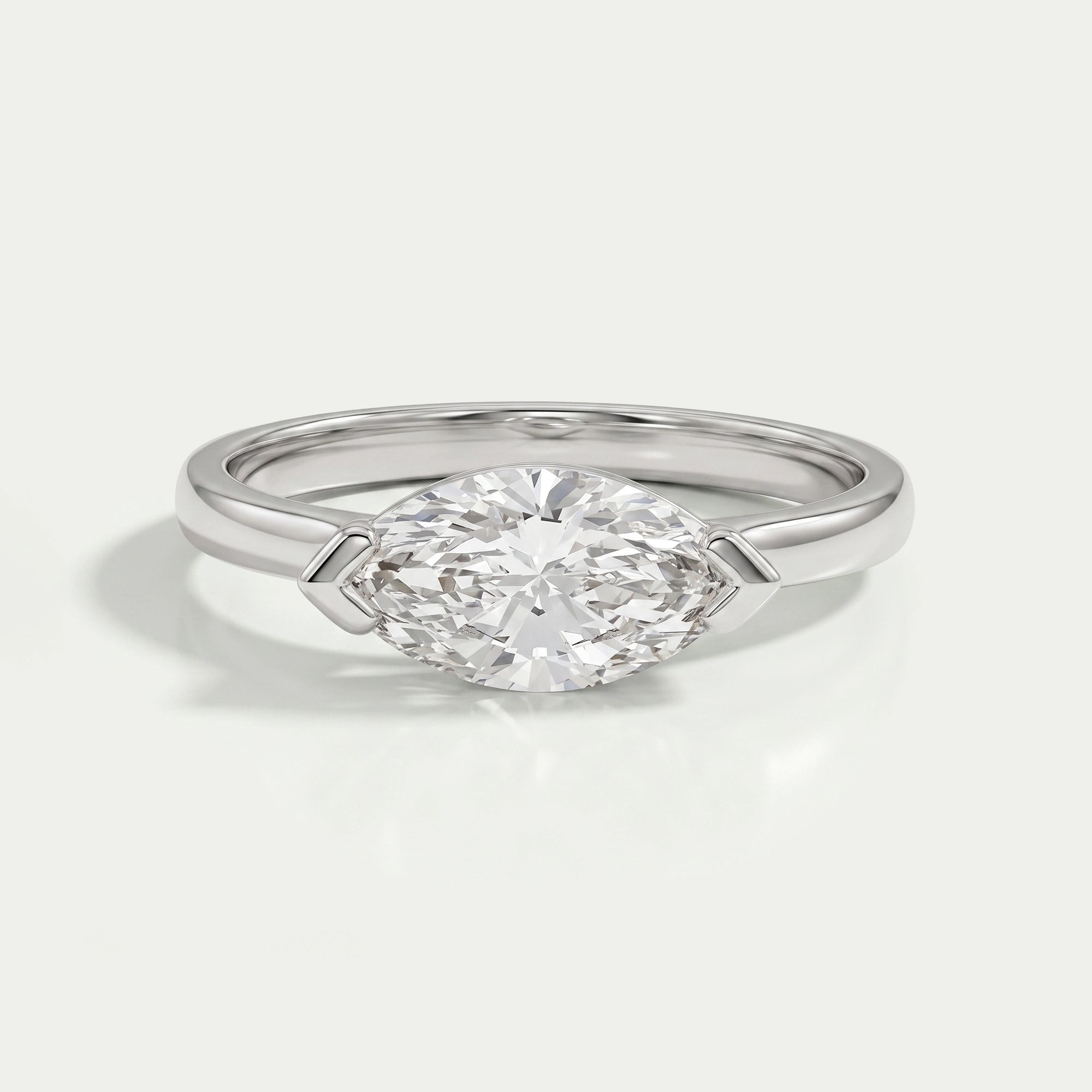 East-West Set Marquise Diamond Ring Ring