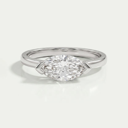 East-West Set Marquise Diamond Ring Ring