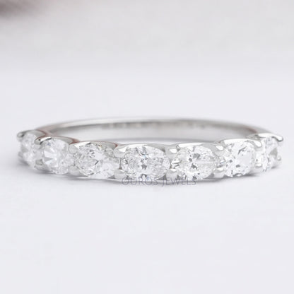 East West Oval Cut Lab Grown Diamond Wedding Band Rings
