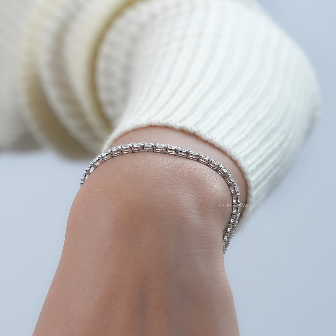 East West Oval Lab Diamond Tennis Bracelet Bracelet