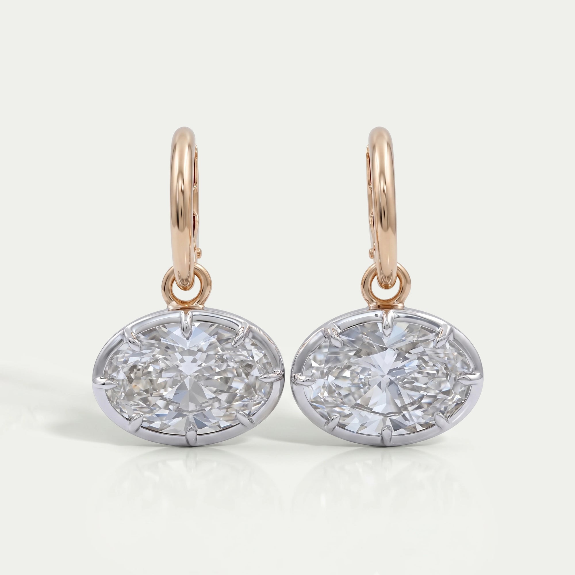 East West Oval Lab Diamond C Hook Earrings Earring