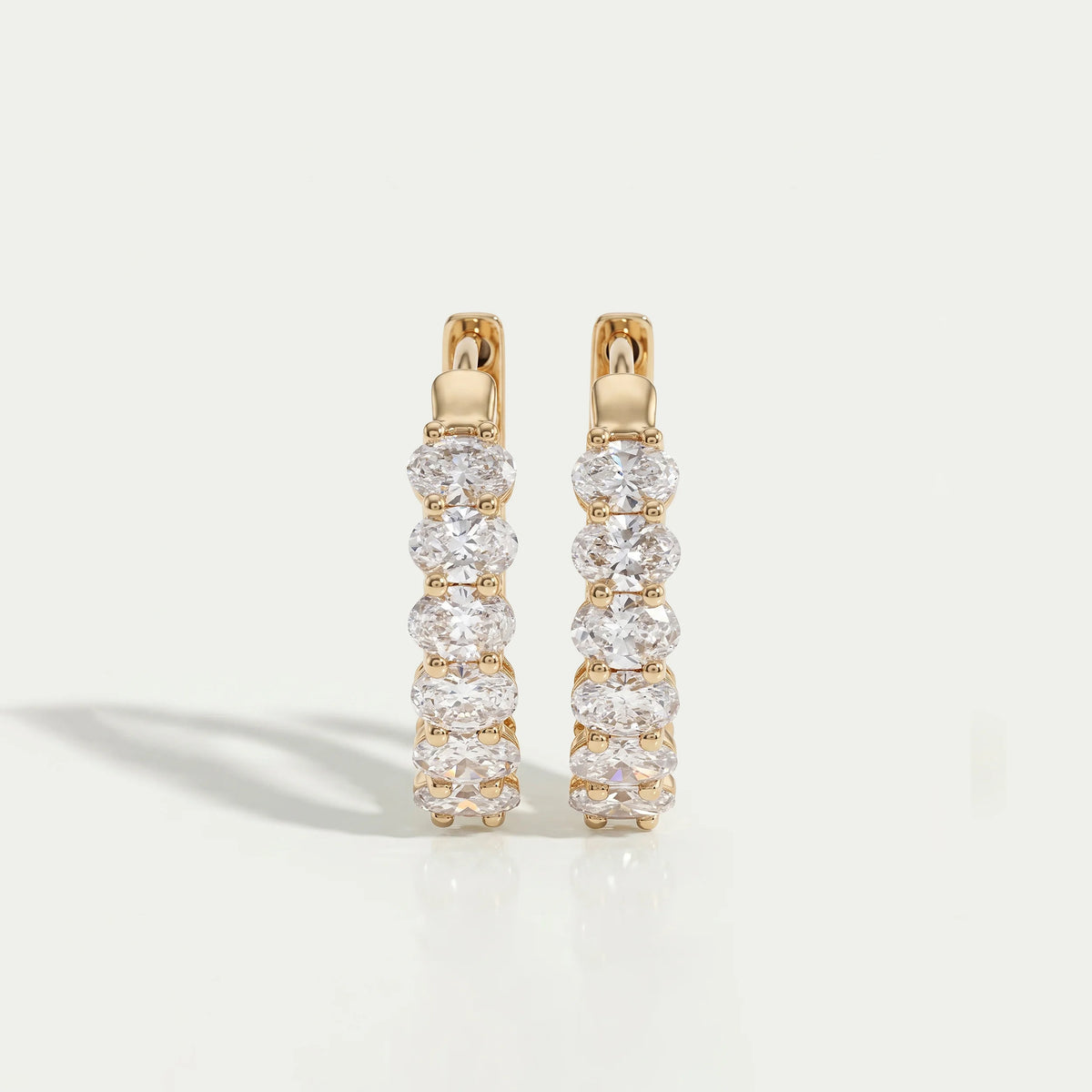 East West Oval Lab Grown Diamond Hoop Earrings Earrings