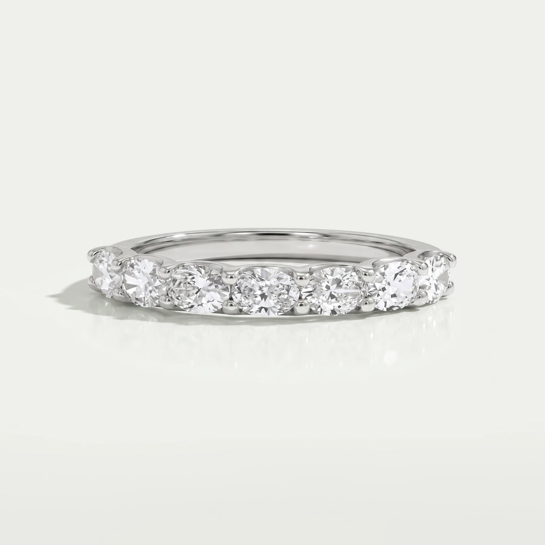 East West Oval Cut Lab Grown Diamond Wedding Band Rings