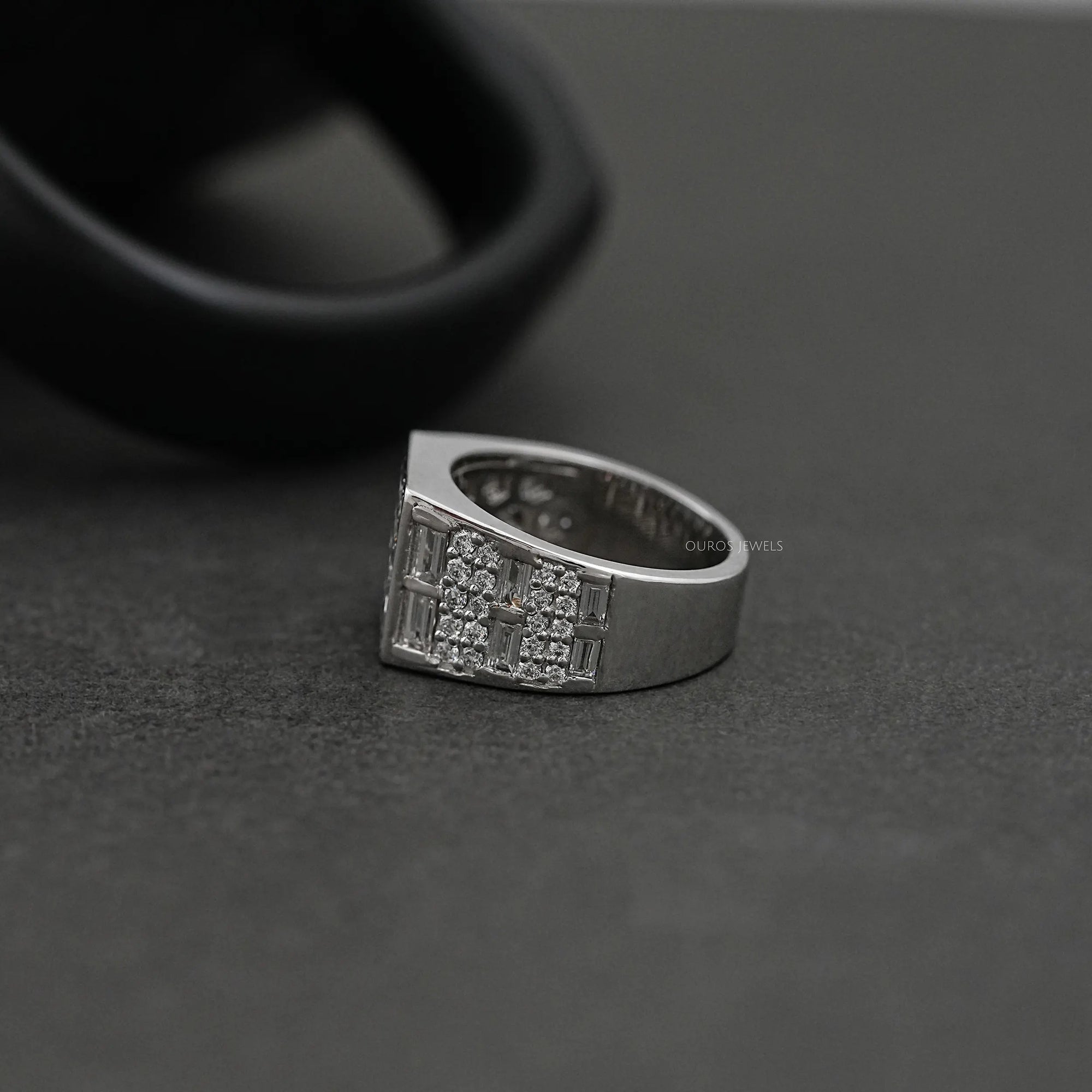 Grid Cluster Diamond Ring For Men's Rings
