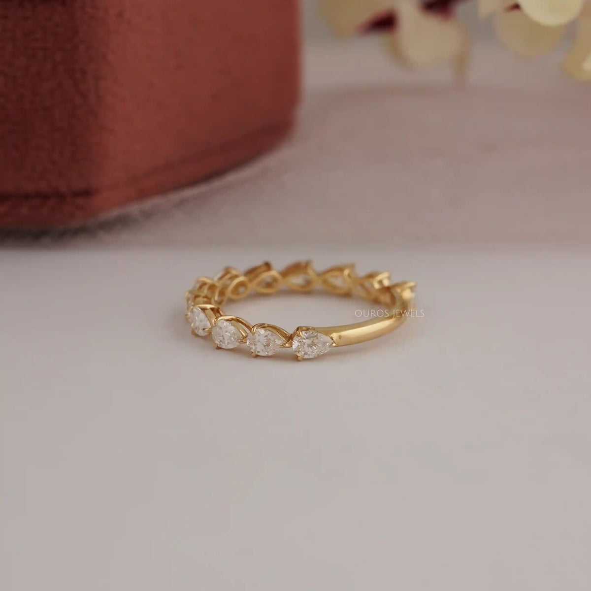 Pear Cut Lab Grown Diamond Half Eternity Band