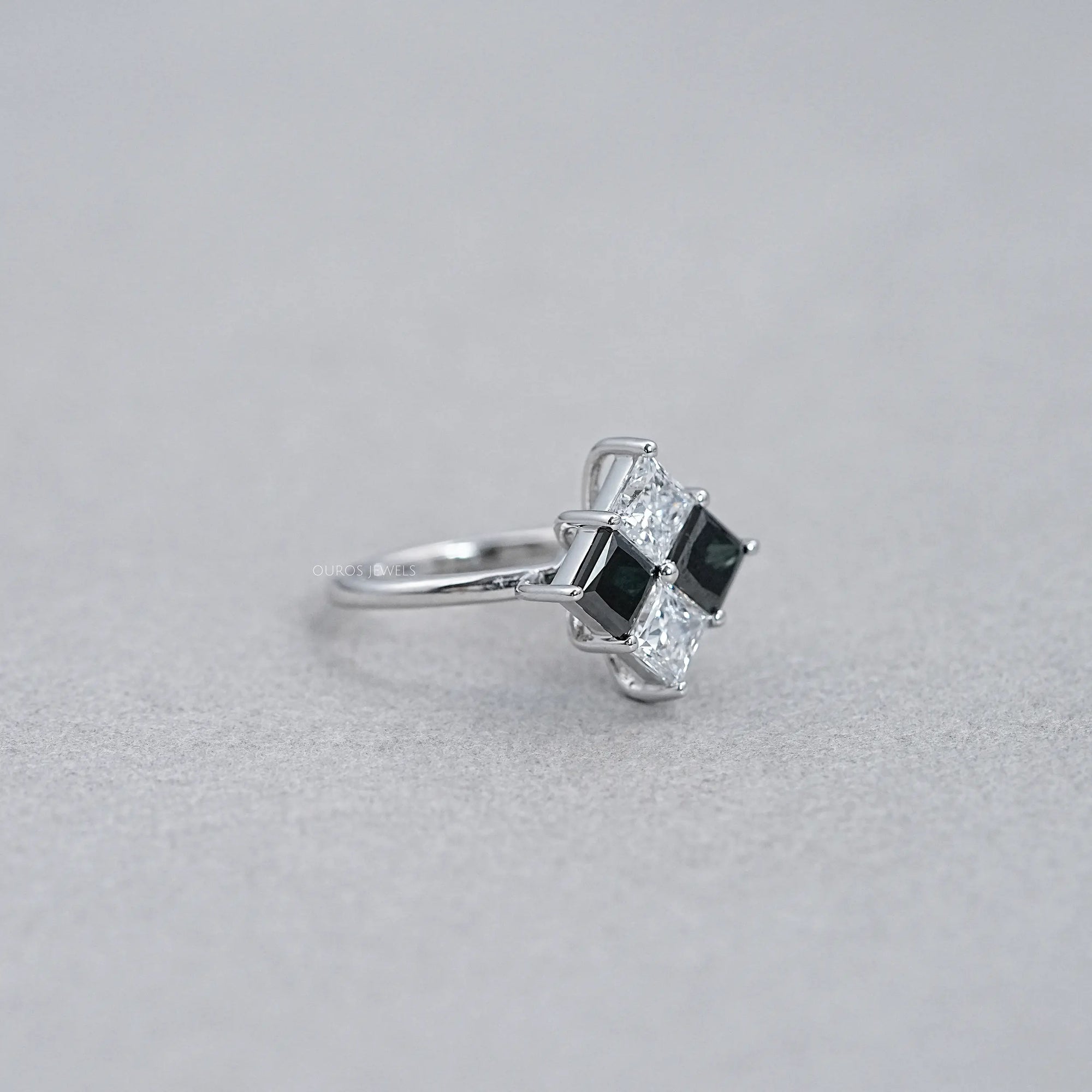Princess Cut Black Diamond Anniversary Rings Ring