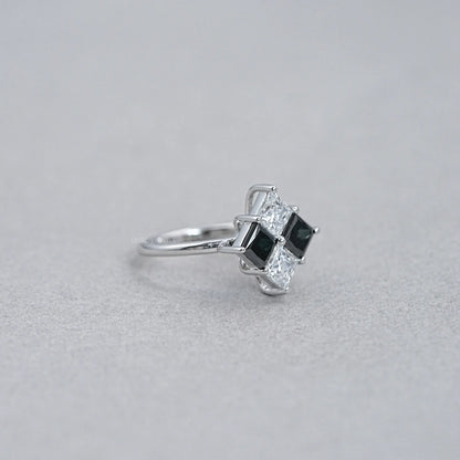 Princess Cut Black Diamond Anniversary Rings Ring