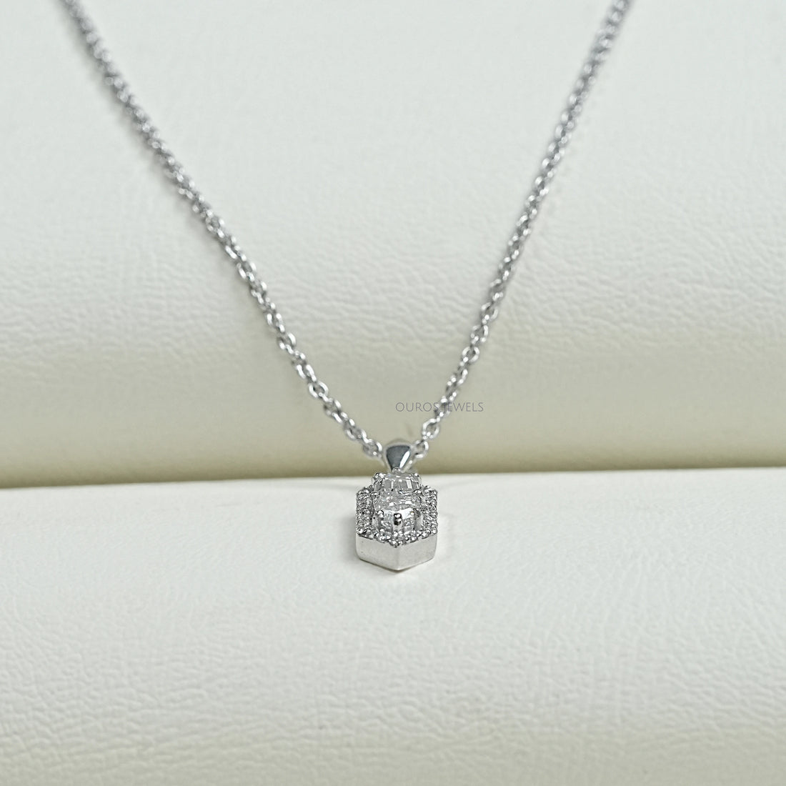 Step Cut arrow Diamond Pendant Necklaces