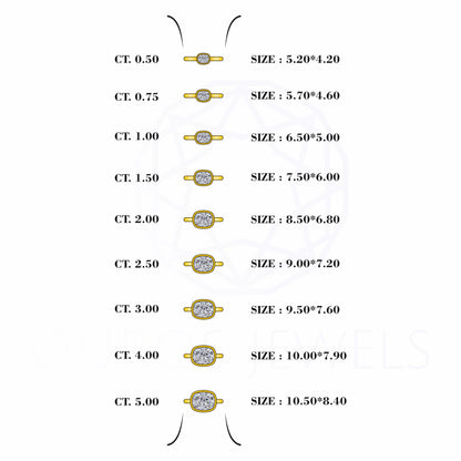 East West Cushion Diamond Bezel Set Solitaire Ring Rings