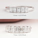 five and seven stone emerald cut lab diamond wedding bands with 2 different carats
