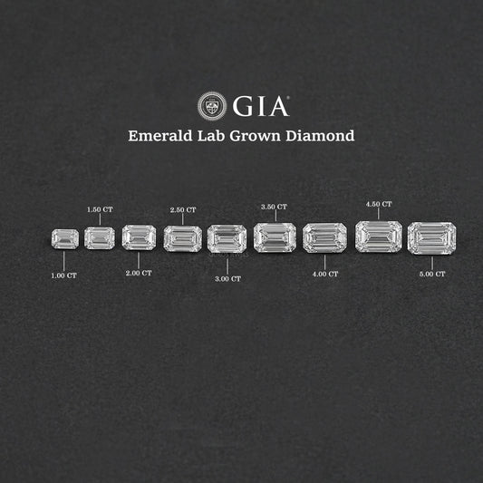 Certified Emerald Cut Lab Grown Diamond Loose