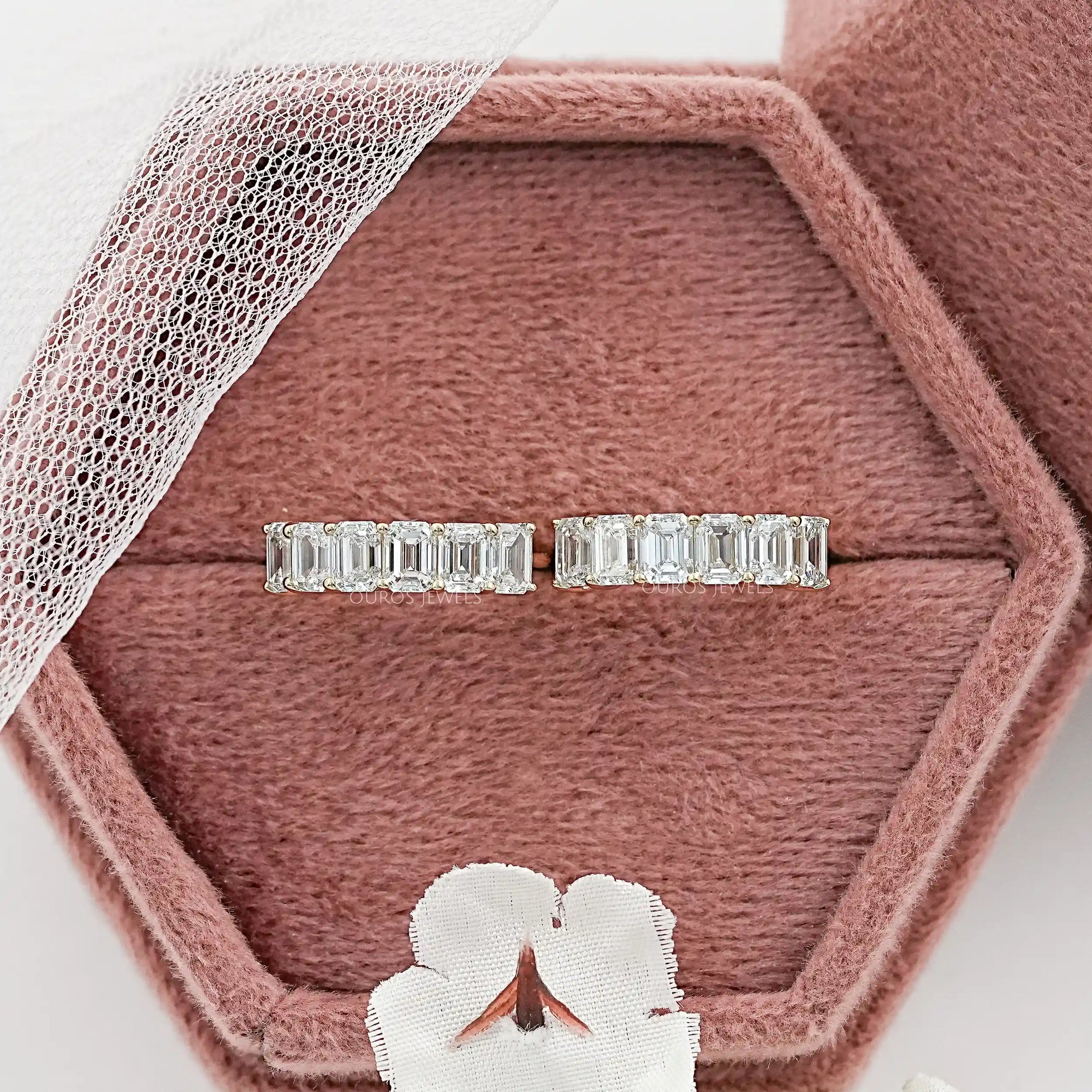 Emerald Cut Lab Grown Diamond Hoop Earrings Earring