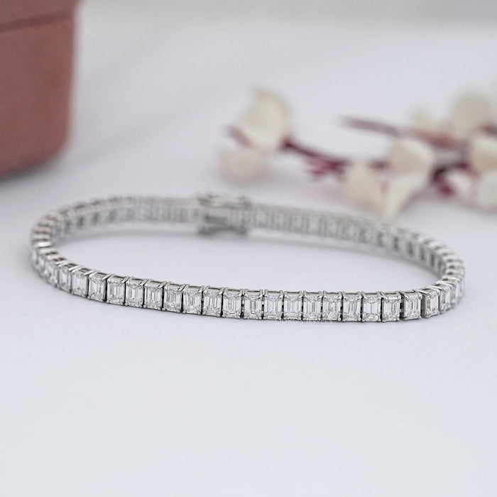 Emerald Lab Grown Diamond Tennis Bracelet 