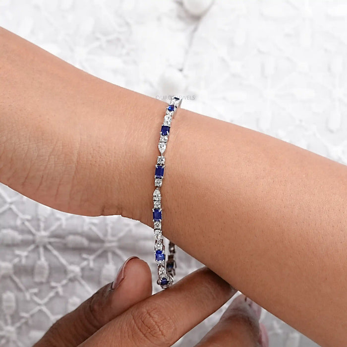 Emerald Cut Lab grown Diamond Bracelet