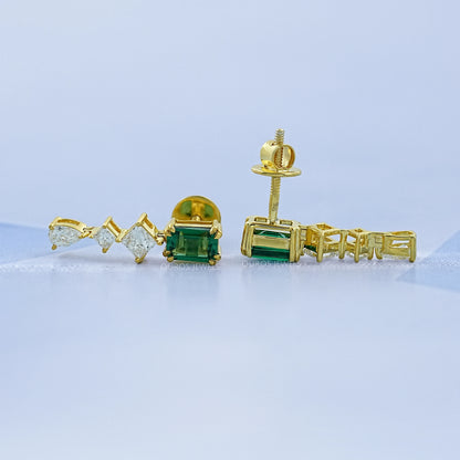 Gemstone Emerald Multi Shape Drop Earrings Earring