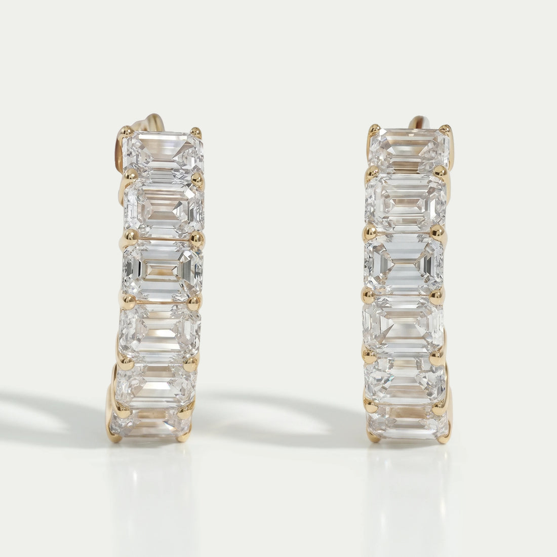 Emerald Cut Lab Grown Diamond Hoop Earrings Earring