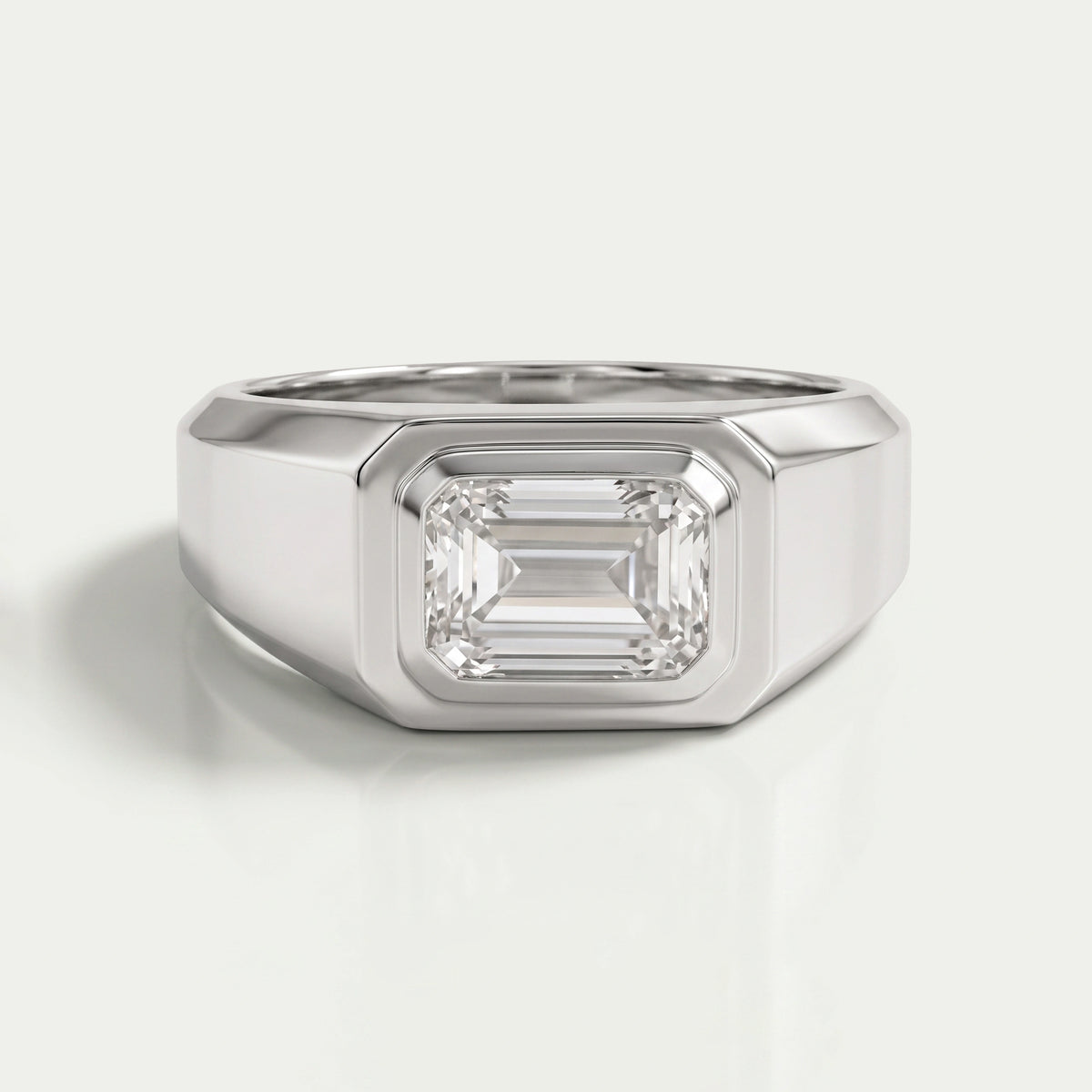 Emerald Cut Lab Diamond Men's Wedding Ring Ring