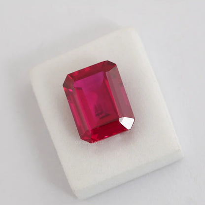 9.27 Carat Emerald Shape Light Red Ruby Gemstone