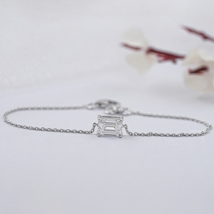 Brilliant Asscher Cut Diamond Delicate Bracelet