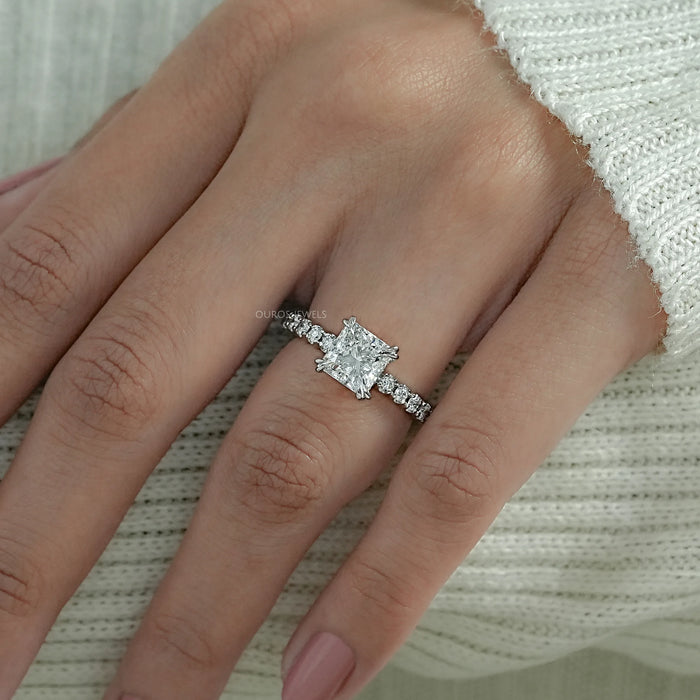 Euro Shank Hidden Halo Diamond Engagement Ring
