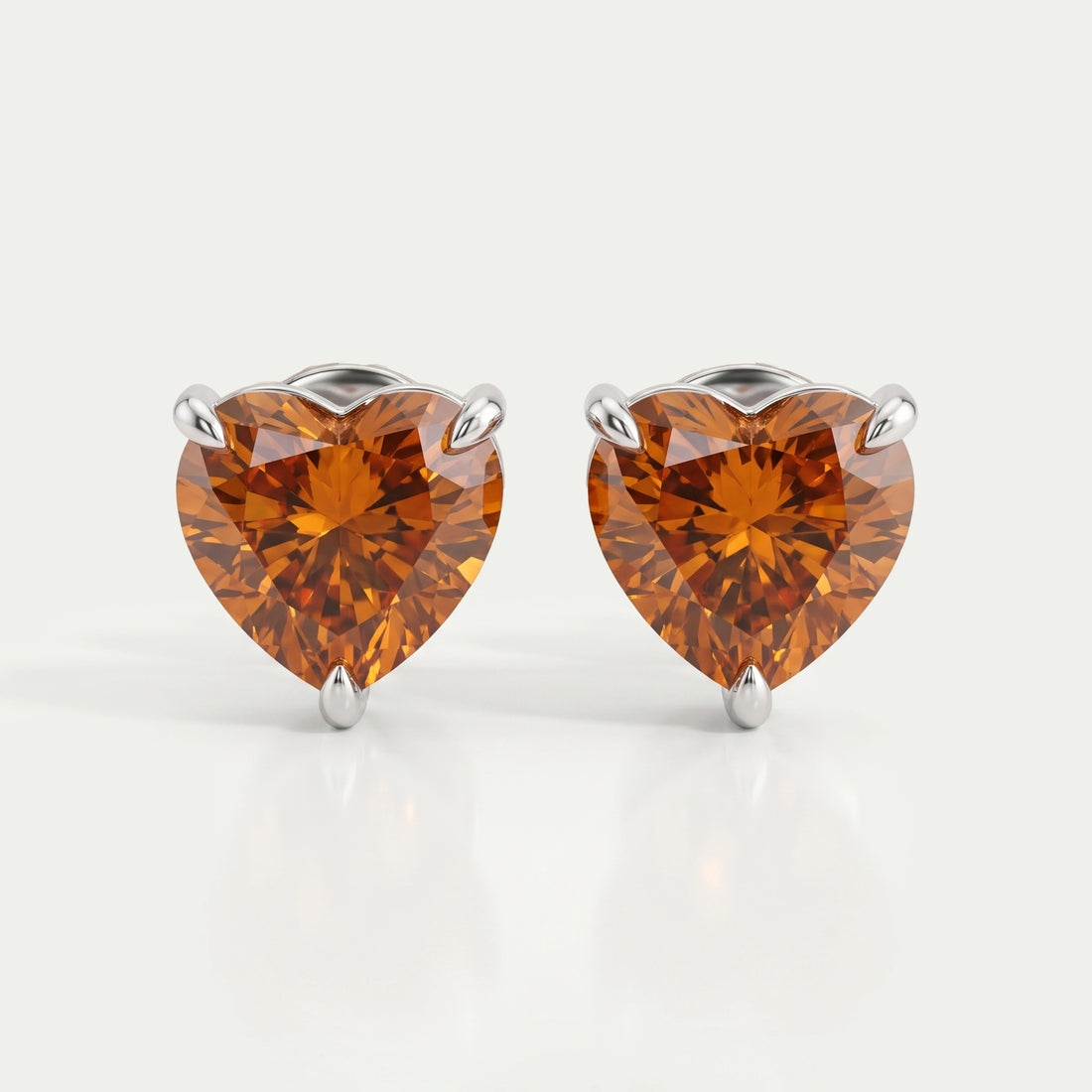 Red Heart Diamond Solitaire Stud Earrings Earring