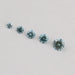top view of blue round cut lab grown colored diamonds loose